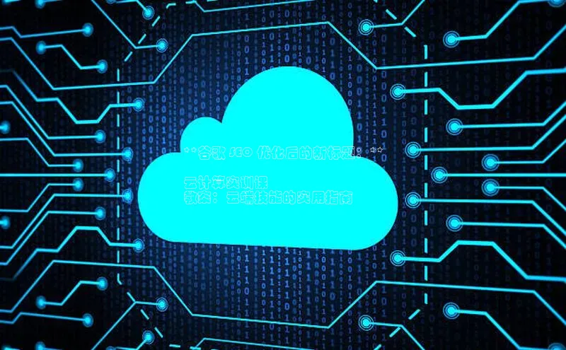 加拿大28开奖结果查询今天金山办公**谷歌 SEO 优化后的新标题：**

云计算实训课
教案：云端技能的实用指南